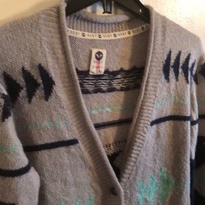 Roxy Button Front Cardigan Sweater Women’s XS Aztec X-Small